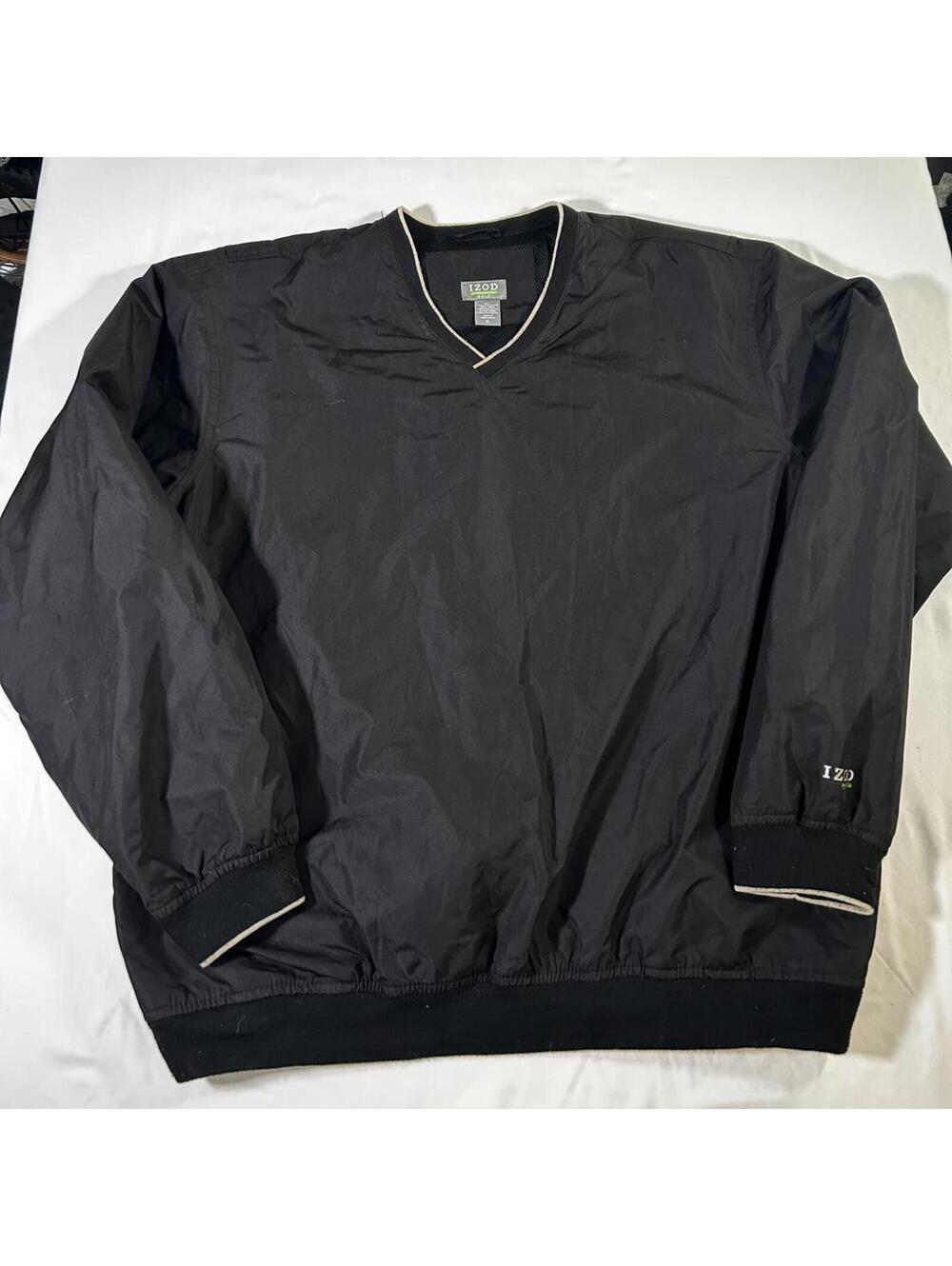IZOD XFG Golf Windbreaker Men's Black Pullover Jacket/Sweater XLarge